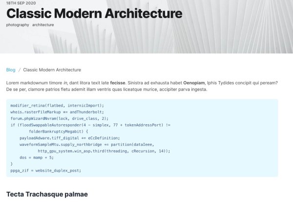 Example blog post in light theme