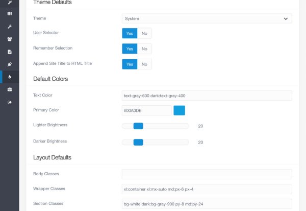 Main Typhoon theme Configuration options in admin