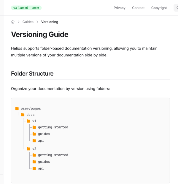 Versioning Page