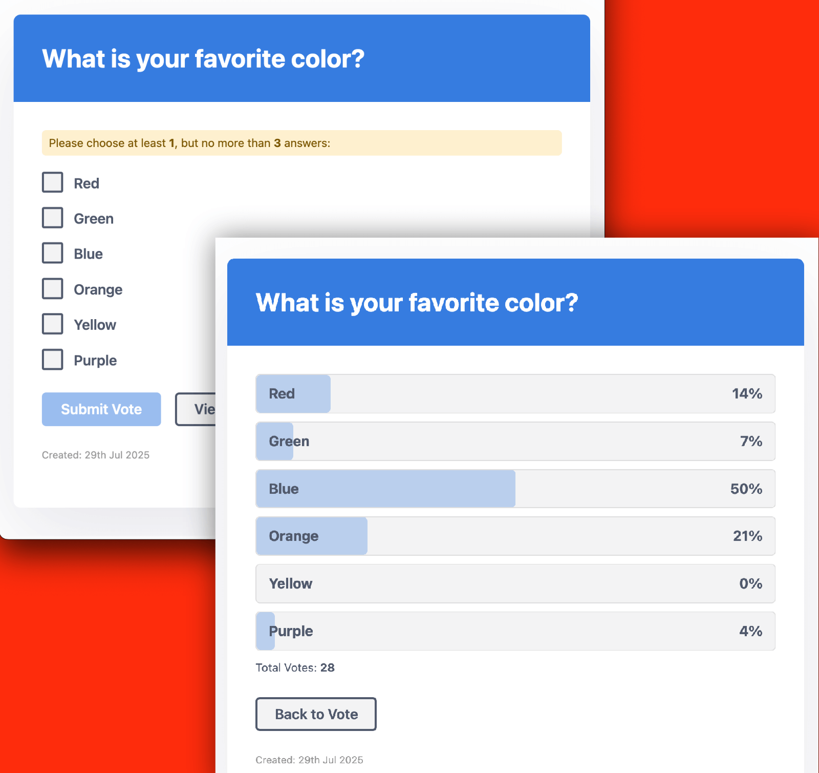 Beautiful Poll Display