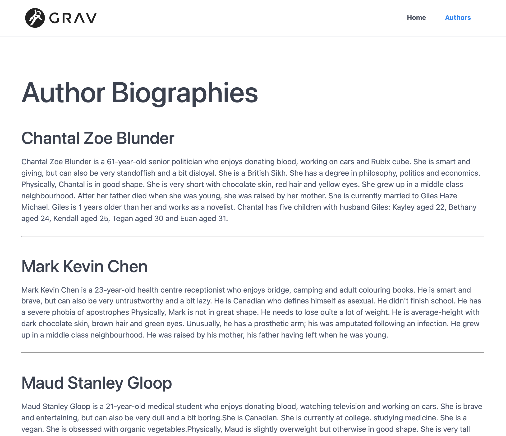 Authors Screenshot